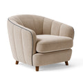 Fauteuil 85 x 80 x 78 cm en tissu beige avec accoudoirs style contemporain