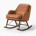 Fauteuil à bascule 75 x 90 x 100 cm brun aspect cuir bois style contemporain