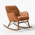 Fauteuil à bascule 75 x 90 x 100 cm en similicuir marron style rétro