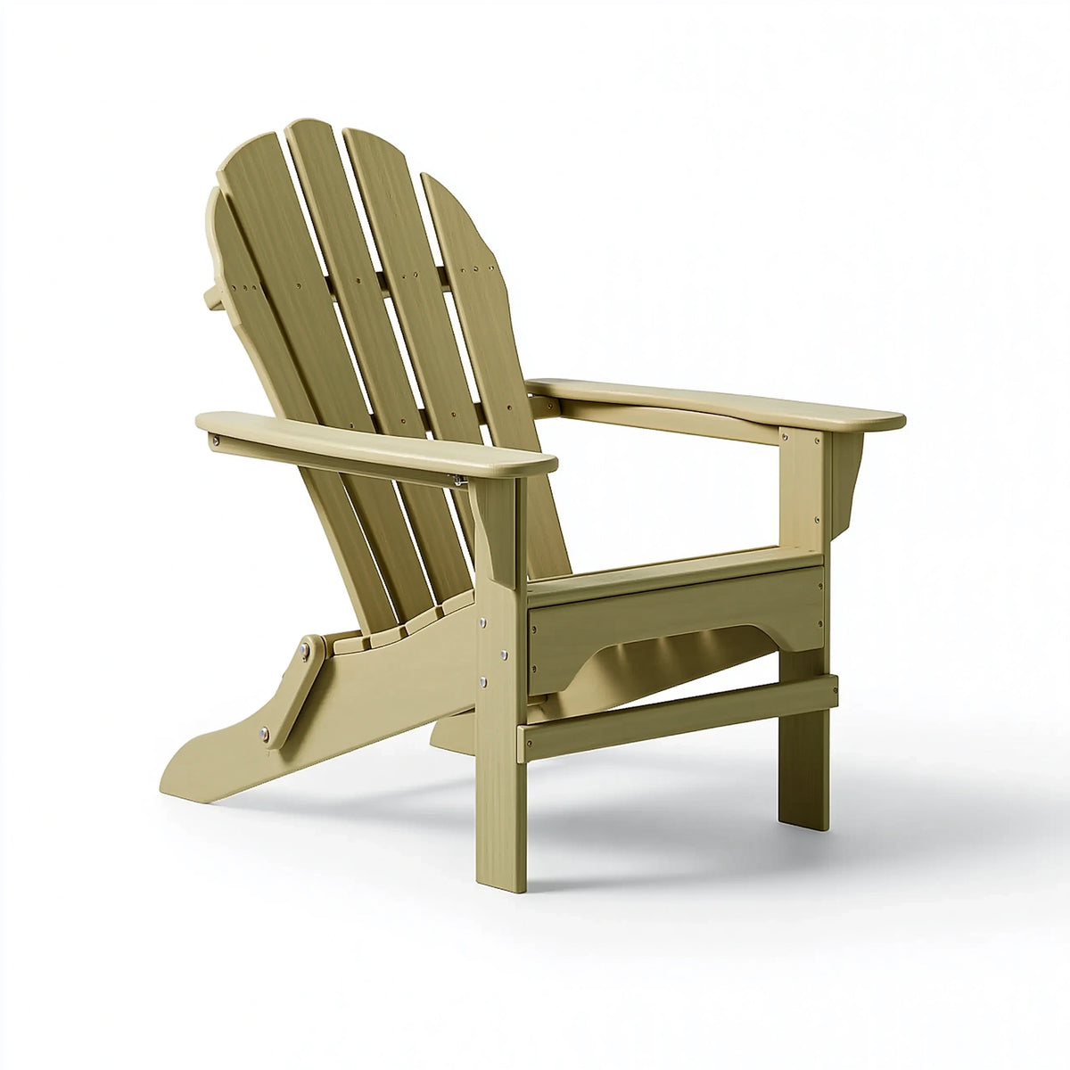 Fauteuil Adirondack 78 x 88 x 94 cm en bois vert kaki pour extérieur - dossier incliné