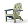 Fauteuil de jardin 80 x 90 x 95 cm en bois vert sauge et bleu style Adirondack