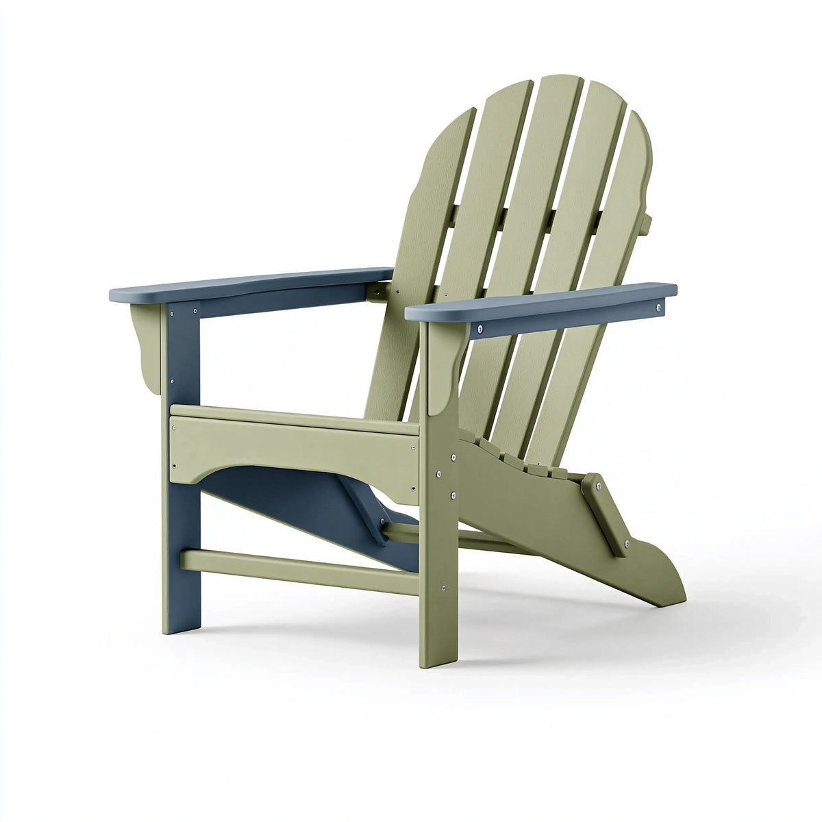 Fauteuil de jardin 80 x 90 x 95 cm en bois vert sauge et bleu style Adirondack