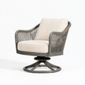 Fauteuil pivotant 78 x 82 x 88 cm en cordage tressé gris foncé et beige style contemporain