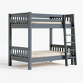 Lit superposé 90 x 190 cm en bois gris avec échelle style contemporain