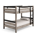 Lit superposé 90 x 190 cm en bois gris brun avec échelle style contemporain