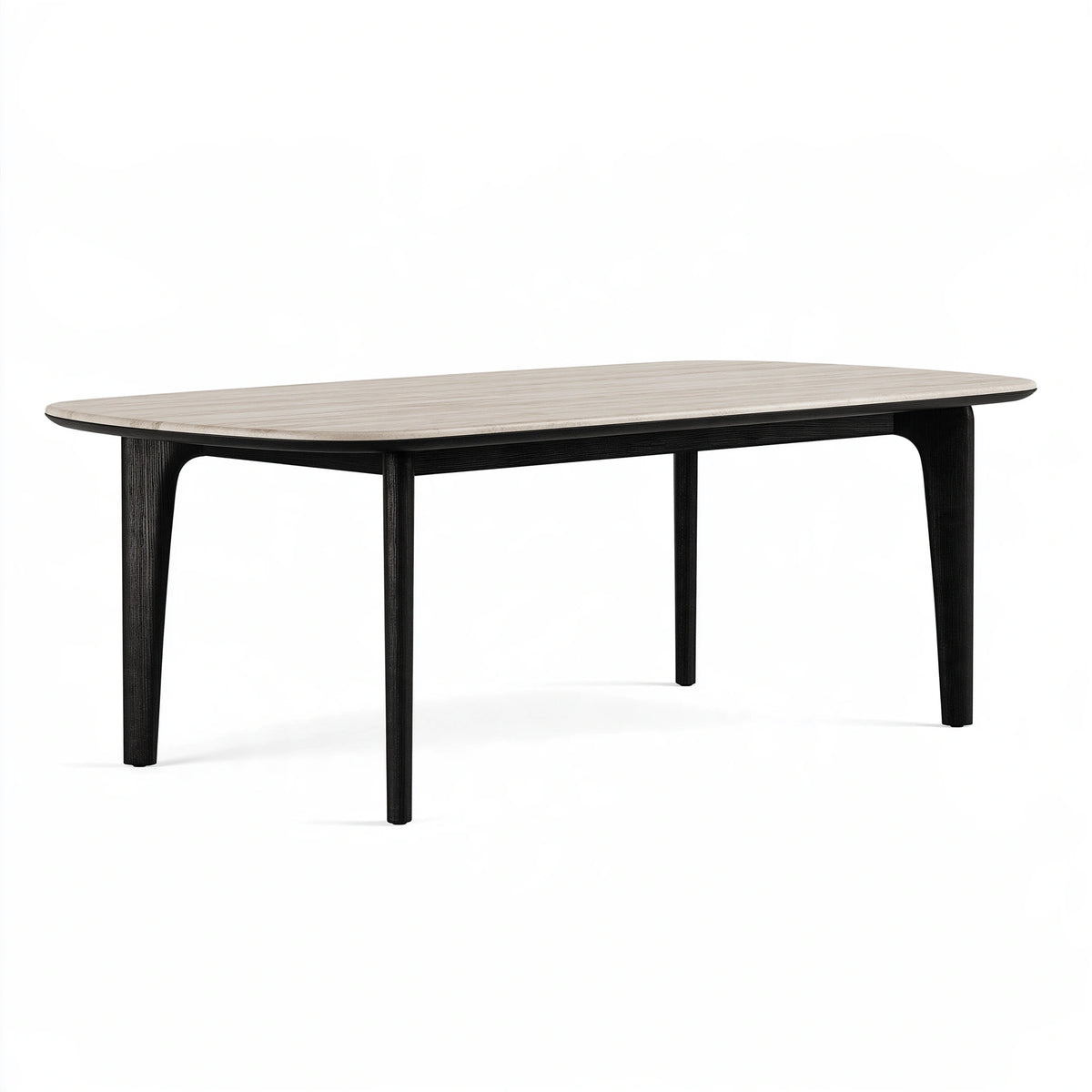 Table de salle à manger 180 x 90 x 75 cm en bois beige et noir style contemporain