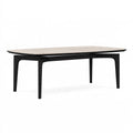 Table à manger 200 x 100 x 75 cm en bois beige et noir style contemporain