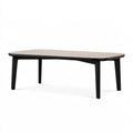 Table à manger 180 x 90 x 75 cm en bois beige et noir style contemporain